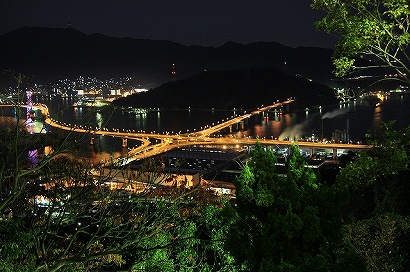 広島大橋と海田大橋のライトアップ
