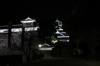熊本城のライトアップ