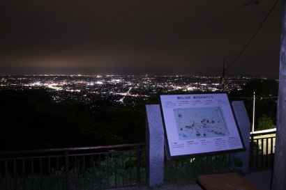 展望マップと栃木市の夜景