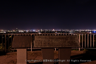 呉羽山の展望マップと富山市の夜景